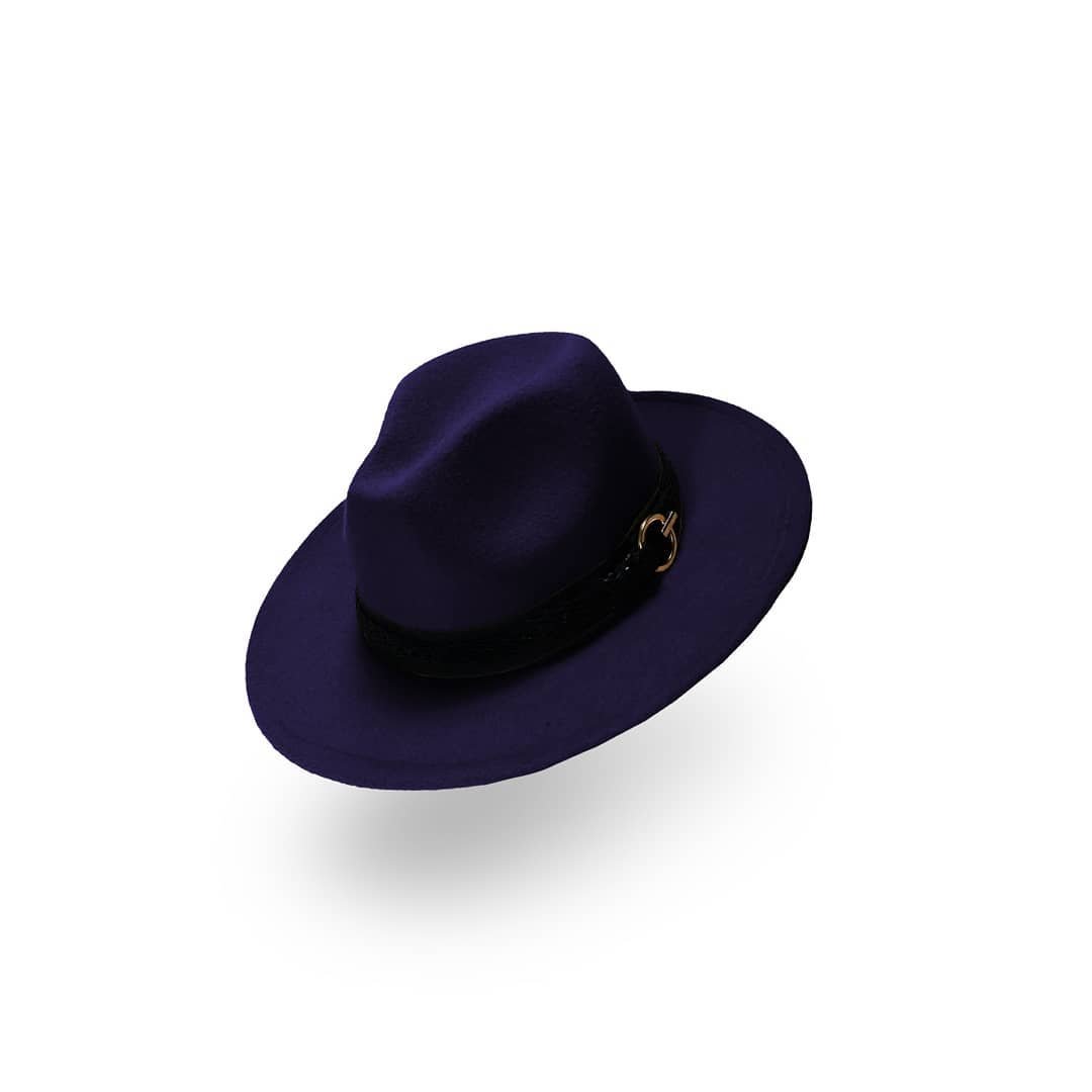 POLYESTER Unisex Wide Brim Felt Fedora Hat