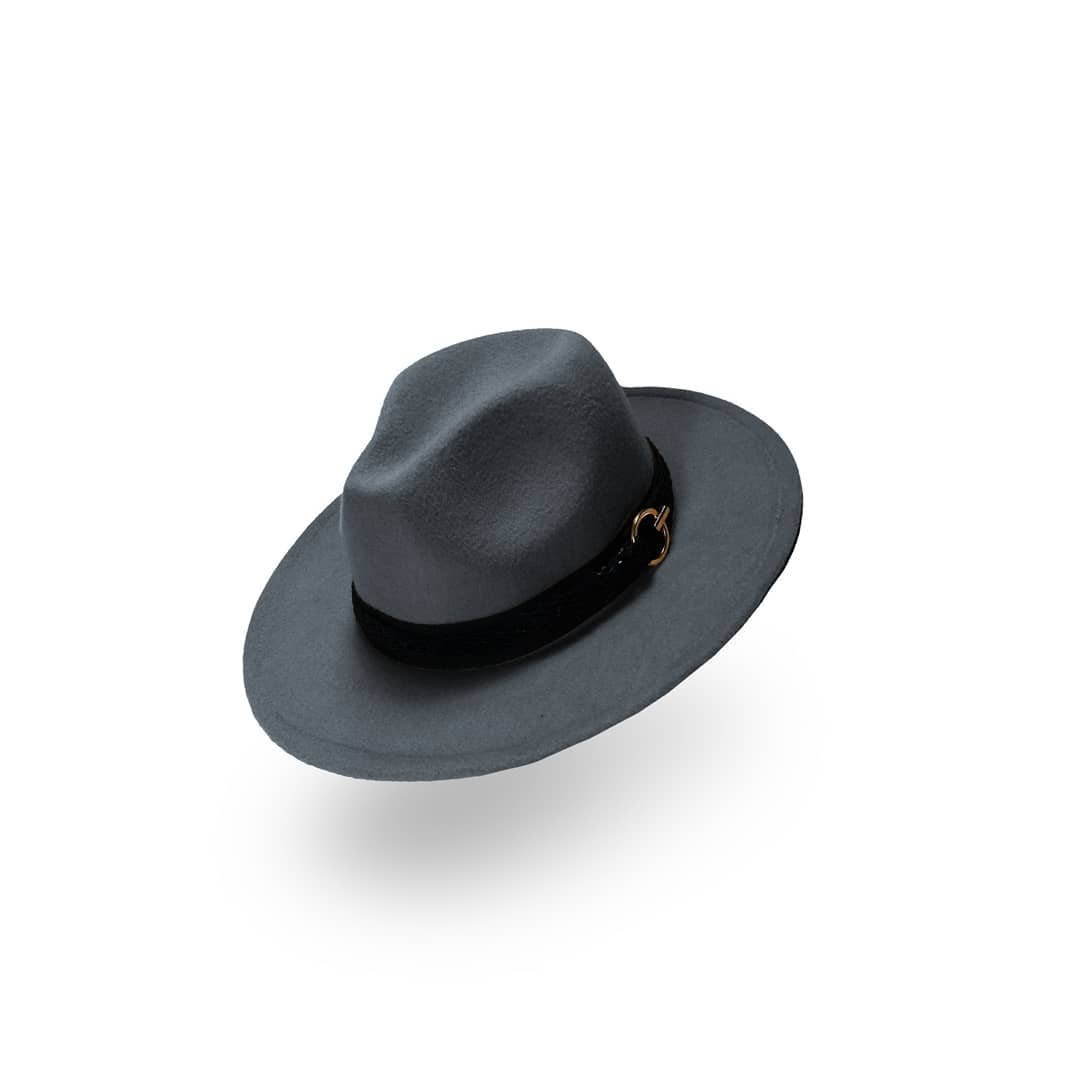 POLYESTER Unisex Wide Brim Felt Fedora Hat