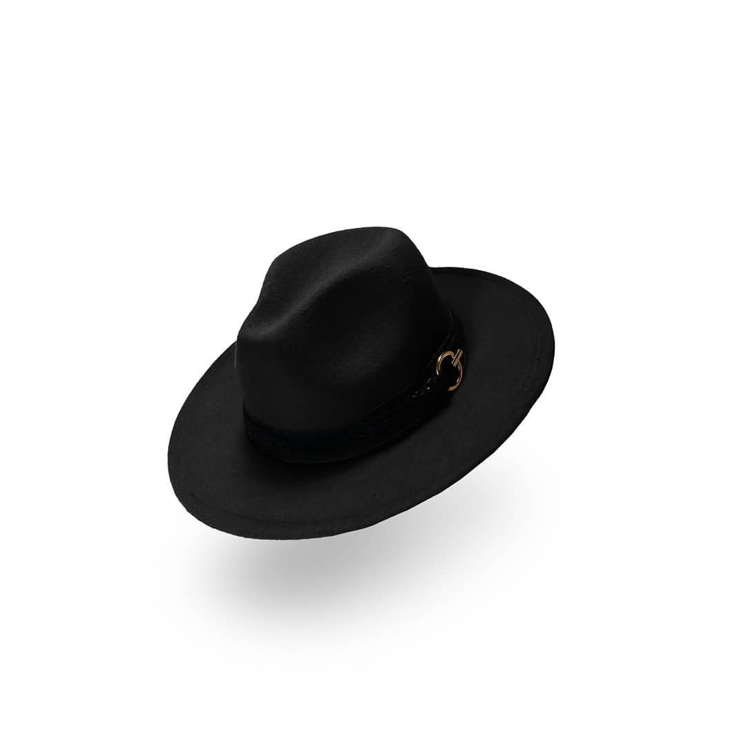 POLYESTER Unisex Wide Brim Felt Fedora Hat