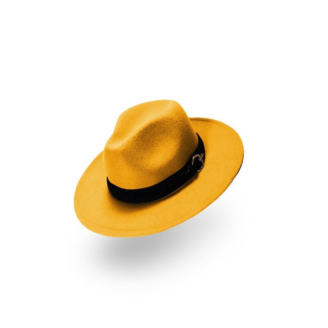 POLYESTER Unisex Wide Brim Felt Fedora Hat