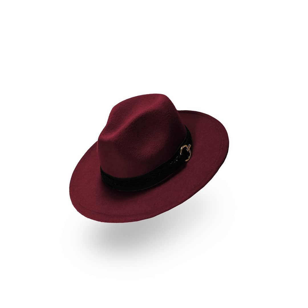 POLYESTER Unisex Wide Brim Felt Fedora Hat