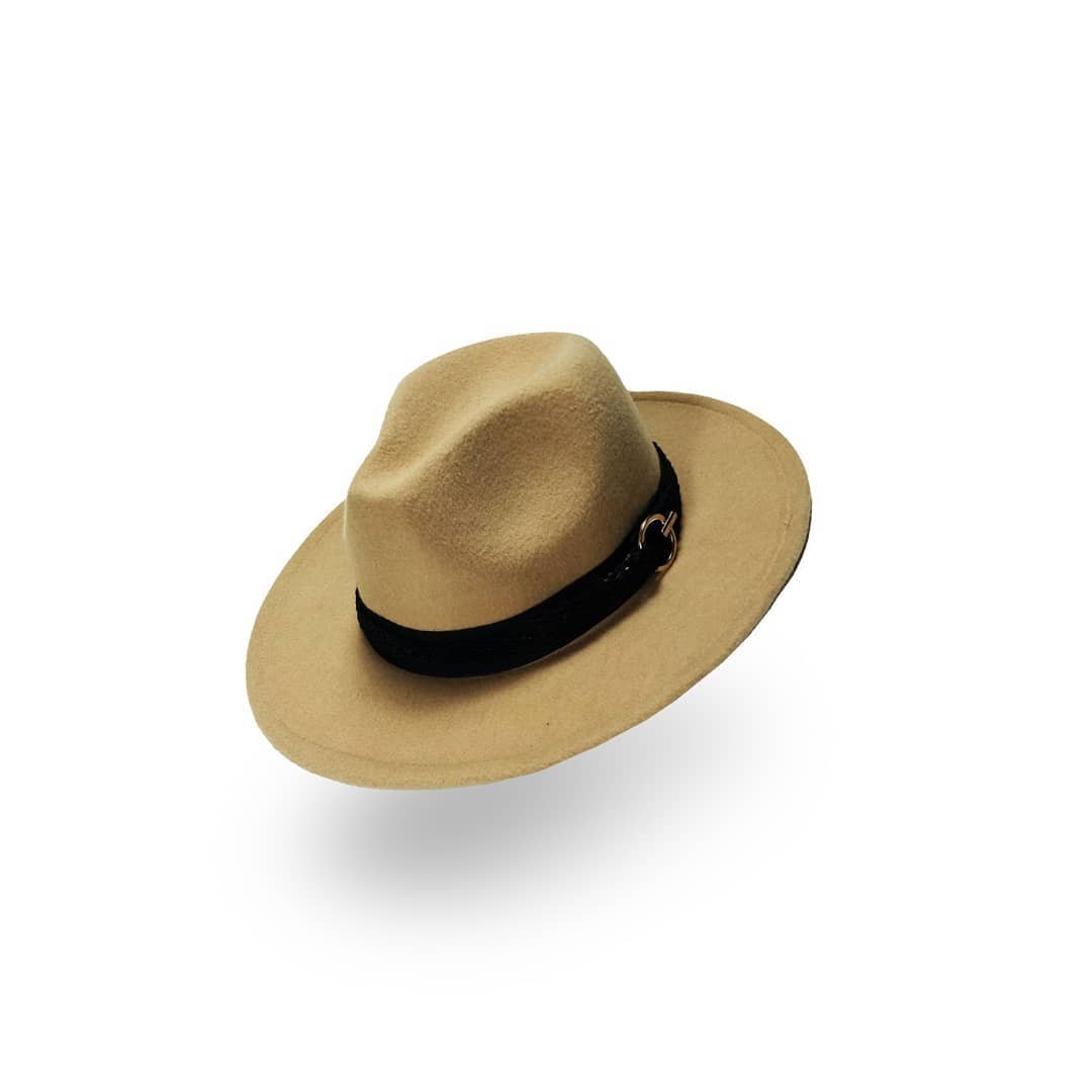 POLYESTER Unisex Wide Brim Felt Fedora Hat